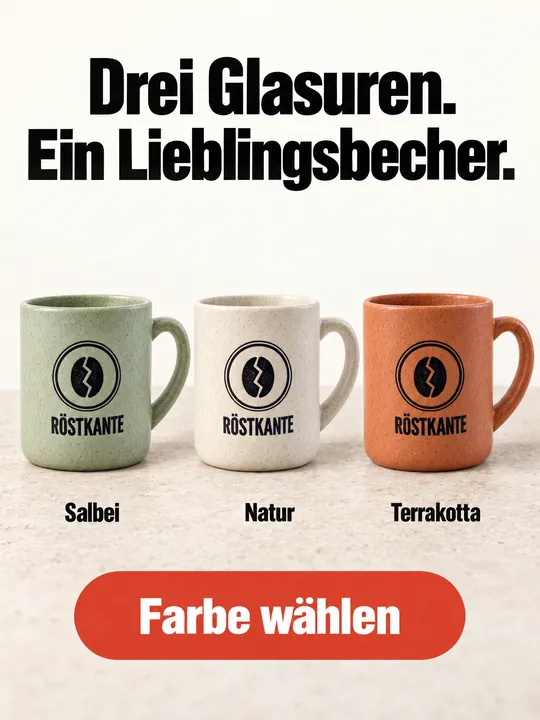Anzeige Drei Glasuren mit drei Bechern, erzeugt mit GPT 2.5 Sunburst