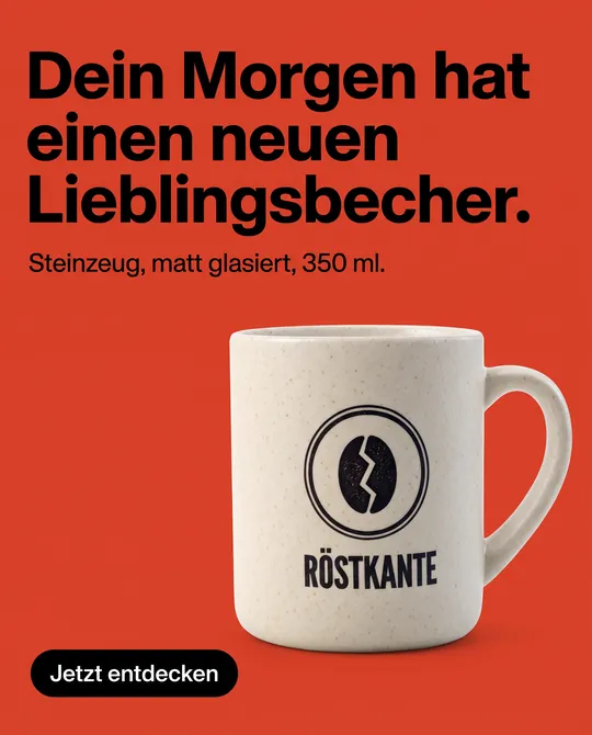 Anzeige Dein Morgen hat einen neuen Lieblingsbecher, erzeugt mit Nano Banana Pro