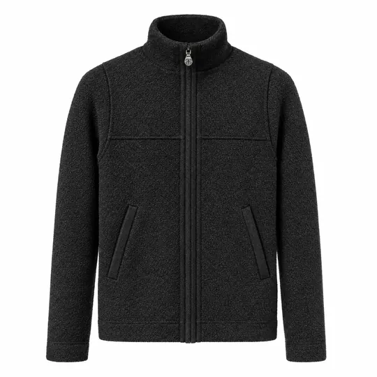 Studio-Packshot der Walkjacke in Graphit