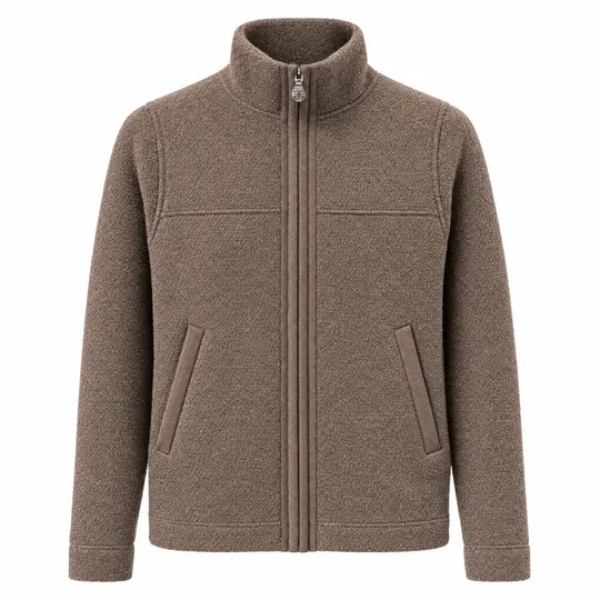 Studio-Packshot der Walkjacke in Trüffel