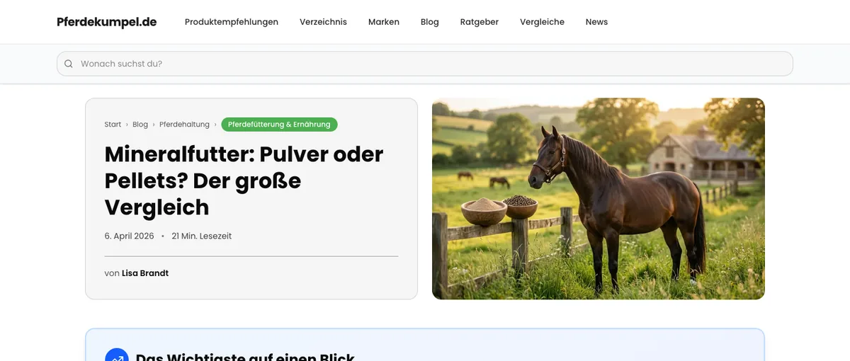 Ratgeber auf pferdekumpel.de